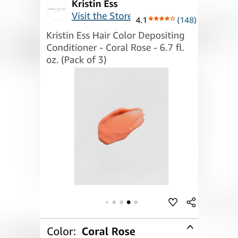 Kristin ESS Hair Color Depositing Conditioner Coral Rose 6.7oz ( Lot of 3 ) - Picture 5 of 16
